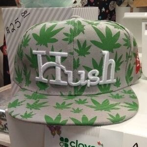 Hush Green and Gray Leaf Pattern Cap